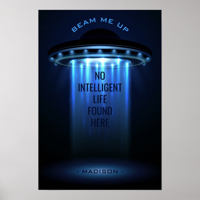 Benutzerdefinierter Text UFO-Werbeplakat Poster (Vorne)