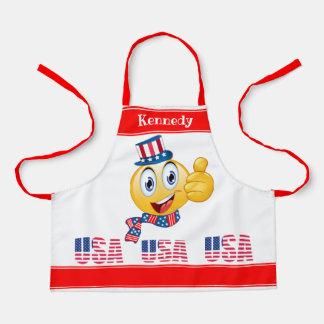 Benutzerdefinierter Text Uncle Sam Emoji mit Hut u Schürze