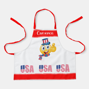 Benutzerdefinierter Text Uncle Sam Emoji mit Hut u Schürze