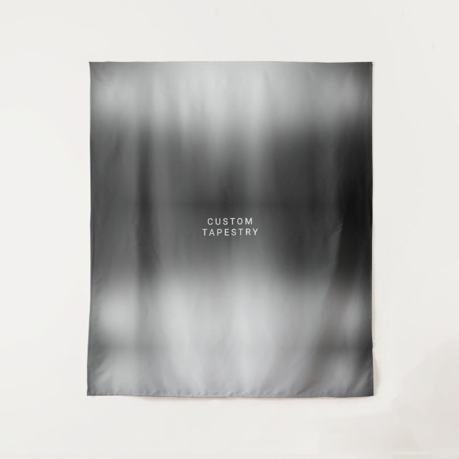 Benutzerdefinierter Text und Bild einfache silberg Wandteppich (Vorderseite)