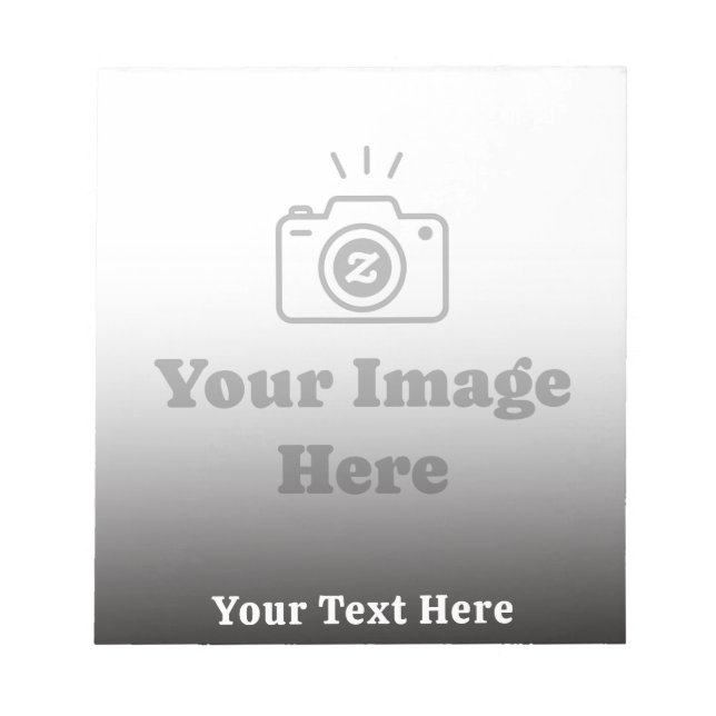 Benutzerdefinierter Text und Bild mit Farbverlauf  Notizblock (Vorderseite)