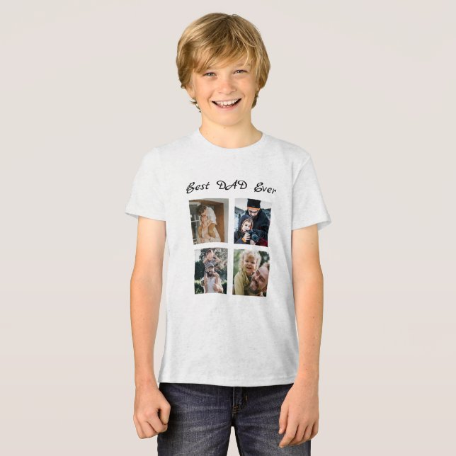 Benutzerdefinierter Text und Bild x4 Tri-Blend Shirt (Vorderseite voll)