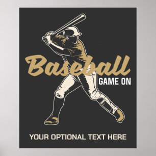 Benutzerdefinierter Text- und FarbBaseball-Player Poster