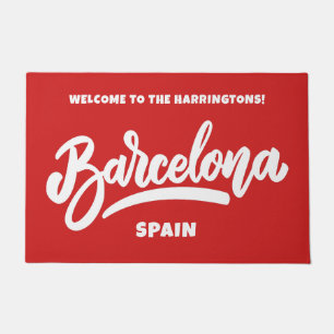Benutzerdefinierter Text und Farbe Barcelona Fußmatte