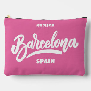 Benutzerdefinierter Text und Farbe Barcelona Zubehörtasche