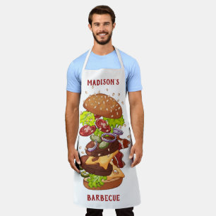 Benutzerdefinierter Text und Farbe Große Burger-Sc Schürze