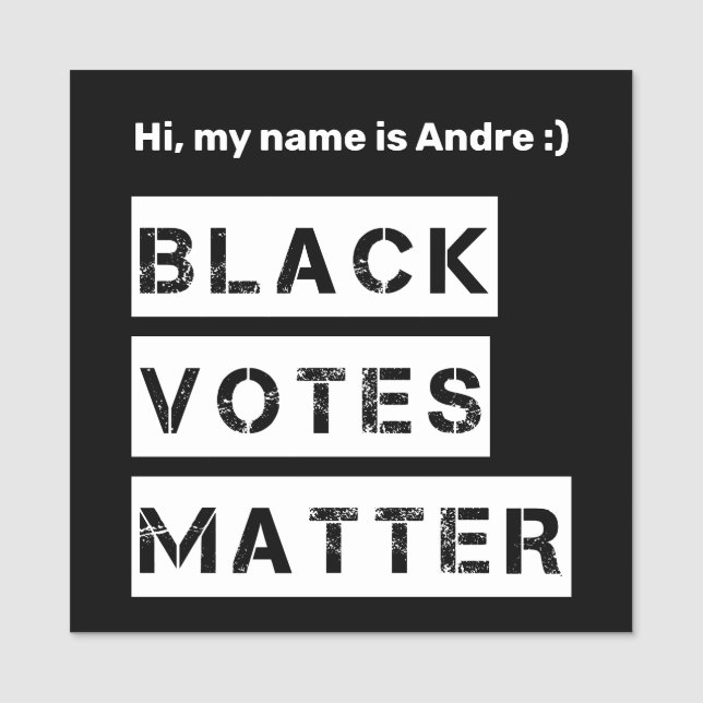 Benutzerdefinierter Text und Farben für Schwarze S Namensschild (Vorderseite)