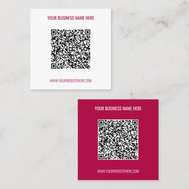 Benutzerdefinierter Text und Farben Ihrer QR-Code- Quadratische Visitenkarte (Vorne/Hinten)