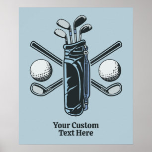 Benutzerdefinierter Text- und FarbGolf Poster