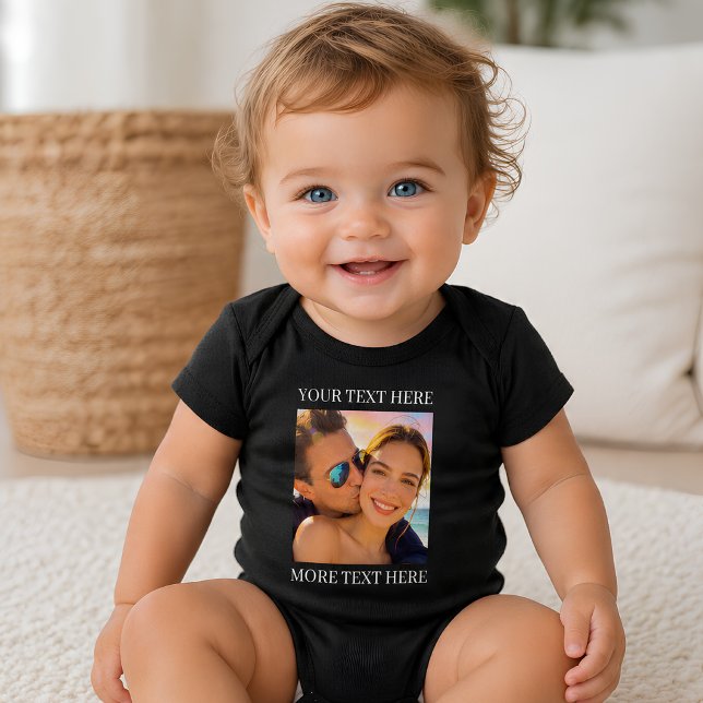 Benutzerdefinierter Text und Foto Baby Strampler (Von Creator hochgeladen)