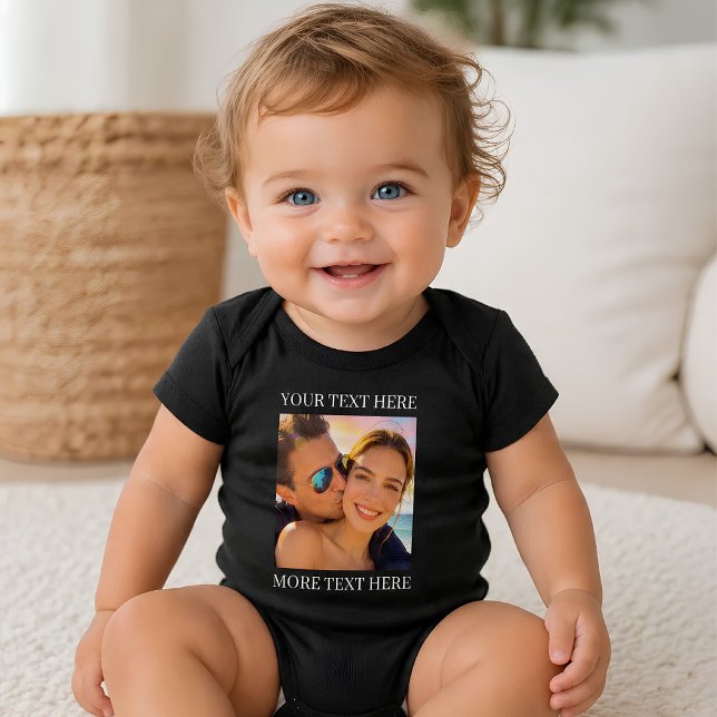 Benutzerdefinierter Text und Foto Baby Strampler (Von Creator hochgeladen)