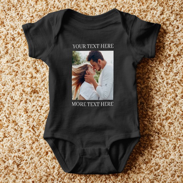 Benutzerdefinierter Text und Foto Baby Strampler (Von Creator hochgeladen)