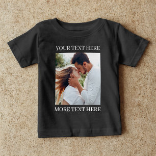 Benutzerdefinierter Text und Foto Baby T-shirt