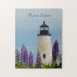 Benutzerdefinierter Text und Foto Pemaquid Leuchtt Puzzle