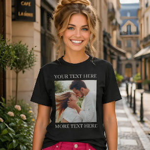 Benutzerdefinierter Text und Foto T-Shirt