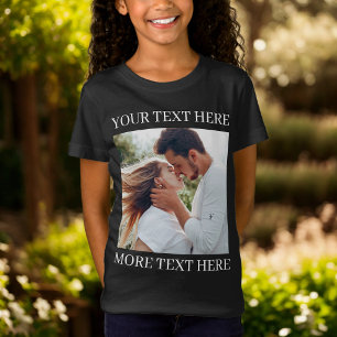 Benutzerdefinierter Text und Foto T-Shirt