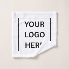 Benutzerdefinierter Text und Logo | Minimalistisch Waschlappen