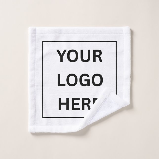 Benutzerdefinierter Text und Logo | Minimalistisch Waschlappen (Waschlappen)
