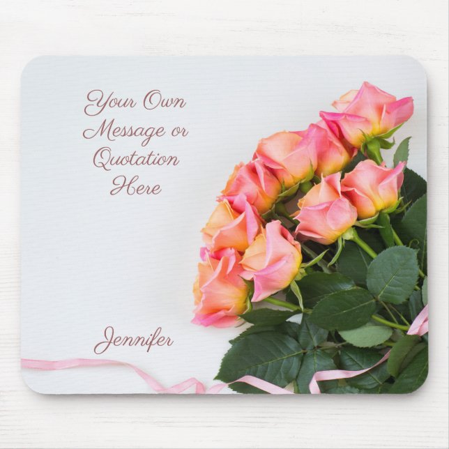 Benutzerdefinierter Text und Name Rosen-Mauspad Mousepad (Vorne)