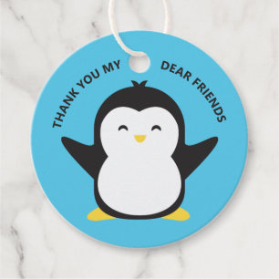 Benutzerdefinierter Text und niedlicher Pinguin fü Geschenkanhänger