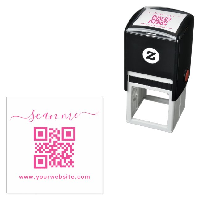 Benutzerdefinierter Text und QR-Code   Permastempel (Beispiel)