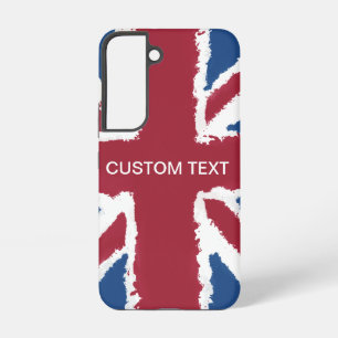 Benutzerdefinierter Text Union Jack Flagge Kunst v Samsung Galaxy Hülle