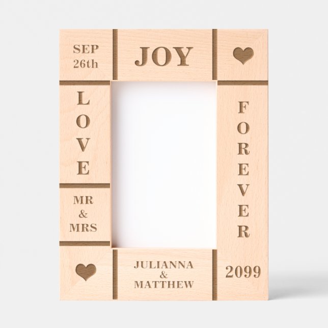 Benutzerdefinierter Text Vert 4x6 für Hochzeiten o Geätzte Rahmen (Vorderseite)