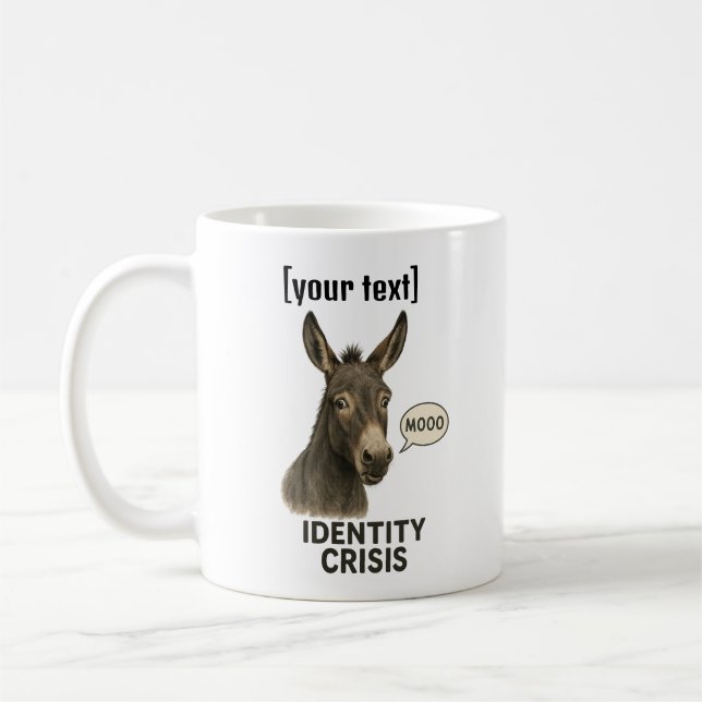 Benutzerdefinierter Text verwirrt Donkey Kaffeetasse (Links)