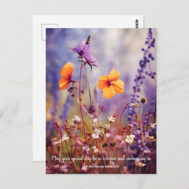 Benutzerdefinierter Text Verzauberungswiese im Her Postkarte (Vorne/Hinten)