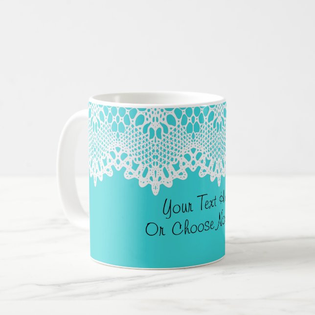 Benutzerdefinierter Text/Viktorianische Spitze Vin Kaffeetasse (Vorderseite Links)