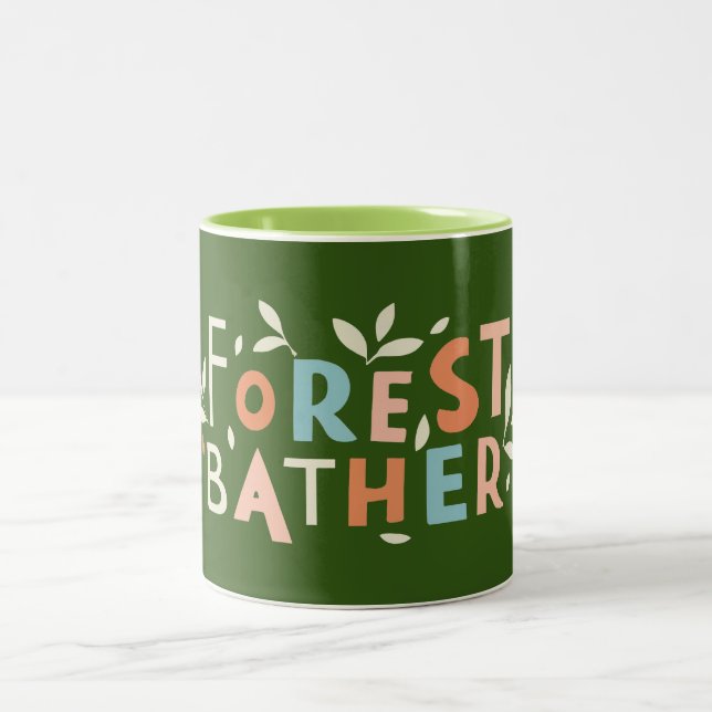 Benutzerdefinierter Text von Forest Bather Zweifarbige Tasse (Mittel)