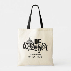 Benutzerdefinierter Text Washington DC Tragetasche
