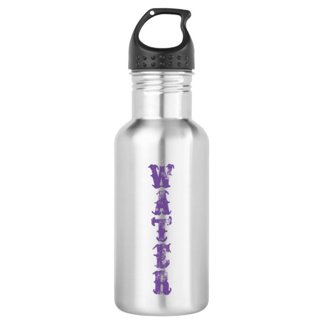 Benutzerdefinierter Text "Wasser" Flasche aus rost Edelstahlflasche (Vorderseite)