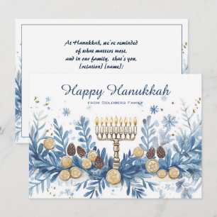Benutzerdefinierter Text Wasserfarbe Hanukkah Feiertagskarte