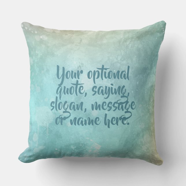 Benutzerdefinierter Text Wasserfarbe Splash werfen Kissen (Vorderseite)