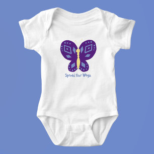 Benutzerdefinierter Text Whimsische Butterflies Ki Baby Strampler