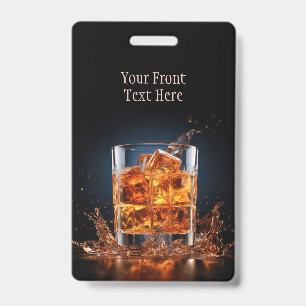 Benutzerdefinierter Text-Whiskey auf den Felsen Ausweis