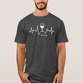 [Benutzerdefinierter Text] Wine Glass Heartbeat T-Shirt