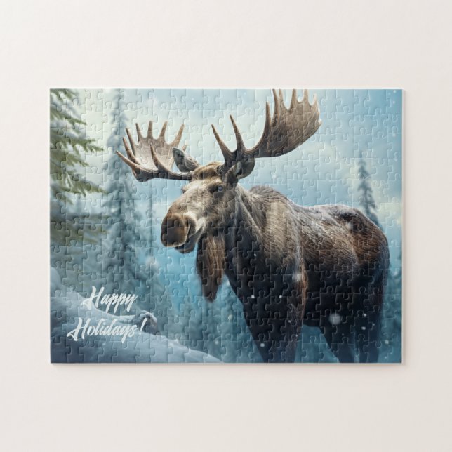 Benutzerdefinierter Text Wintermoose Puzzle (Horizontal)