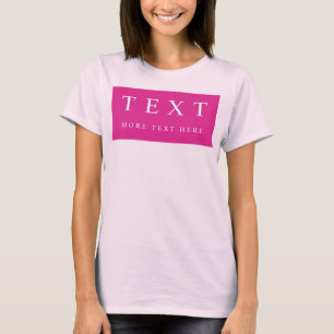 Benutzerdefinierter Text zeigt moderne, hellrosa V T-Shirt