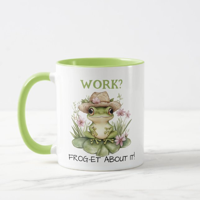 Benutzerdefinierter Text-Zielkern-Frosch in Strohh Tasse (Links)