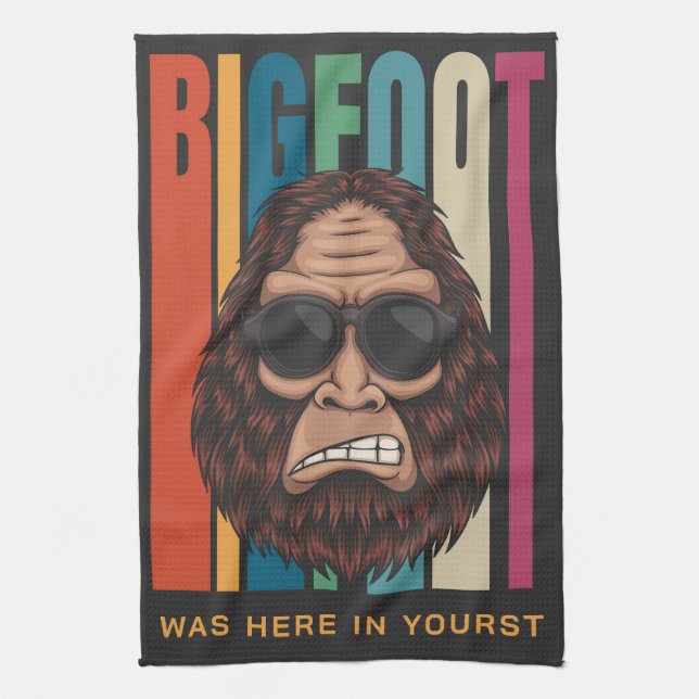 Benutzerdefinierter Textbigfoot Geschirrtuch (Vertikal)