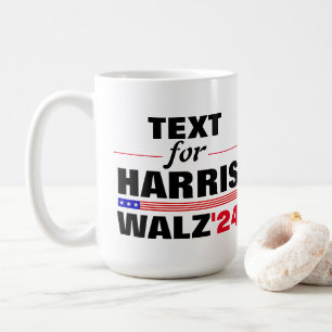 Benutzerdefinierter Textname für Harris Walz 2024  Kaffeetasse