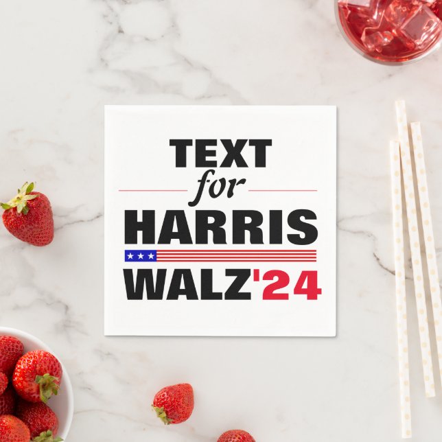Benutzerdefinierter Textname für Harris Walz 2024  Serviette (Beispiel)