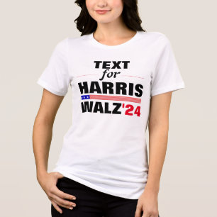 Benutzerdefinierter Textname für Harris Walz 2024 Tri-Blend Shirt