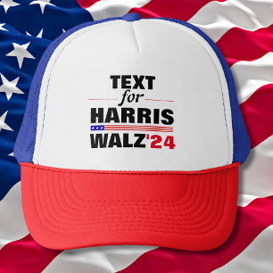 Benutzerdefinierter Textname für Harris Walz 2024  Truckerkappe