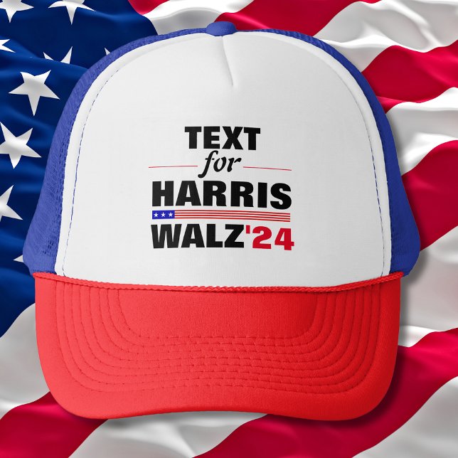 Benutzerdefinierter Textname für Harris Walz 2024  Truckerkappe (Von Creator hochgeladen)