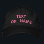 Benutzerdefinierter Textname mit der bestickten Ba Bestickte Baseballkappe<br><div class="desc">Entwerfen Sie Ihre eigenen Personalisierten bestickten Hats mit benutzerdefiniertem Text - Fügen Sie Ihren Text / Ihren Namen / Ihr Logo / mehr - Wählen Sie Ihre Farbe / Größe / Schriftart - Machen Sie Ihre einzigartigen Baseballhats / Häppchen Geschenke:)</div>