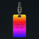 Benutzerdefinierter Textname Rainbow Colors Gepäck Gepäckanhänger<br><div class="desc">Schöne Regenbogenfarben Gepäckanhänger mit benutzerdefiniertem Text / Name</div>