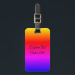 Benutzerdefinierter Textname Rainbow Colors Gepäck Gepäckanhänger<br><div class="desc">Schöne Regenbogenfarben Gepäckanhänger mit benutzerdefiniertem Text / Name</div>
